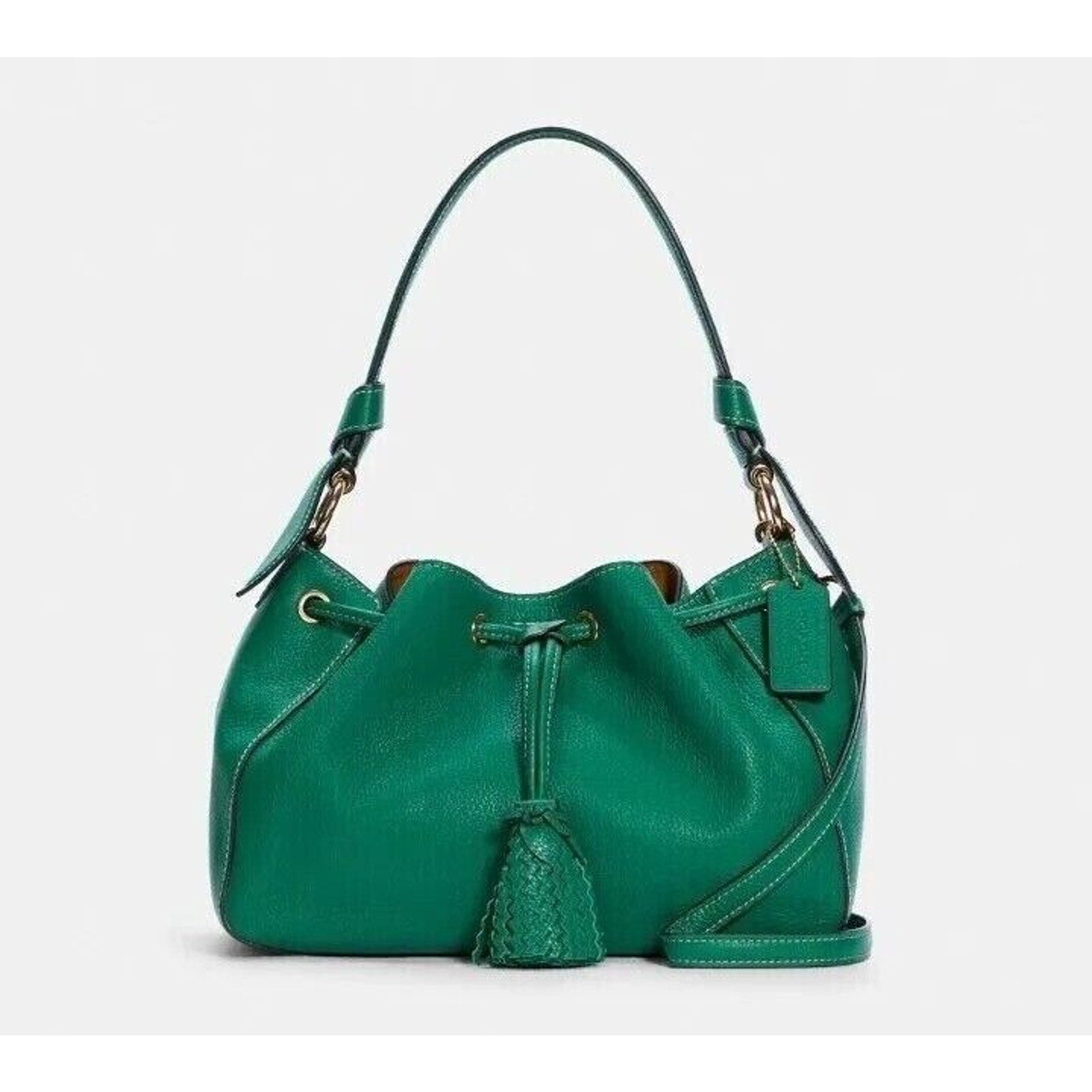 Coach Everly Drawstring Shoulder Bag - C5671 GOLD/BRIGHT JADE NWOT MSRP $325