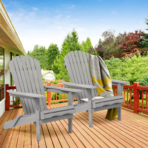 uhomepro Weather Resistant Adirondack Chair Set of 2, Gray - My Store