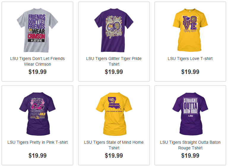 LSU tshirts