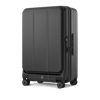 burlington polycarbonate check-in large suitcase tilted to the left with black colouring