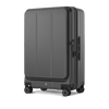 burlington polycarbonate check-in large suitcase tilted to the left with grey colouring