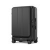 cavendish polycarbonate check-in suitcase tilted to the left with black colouring