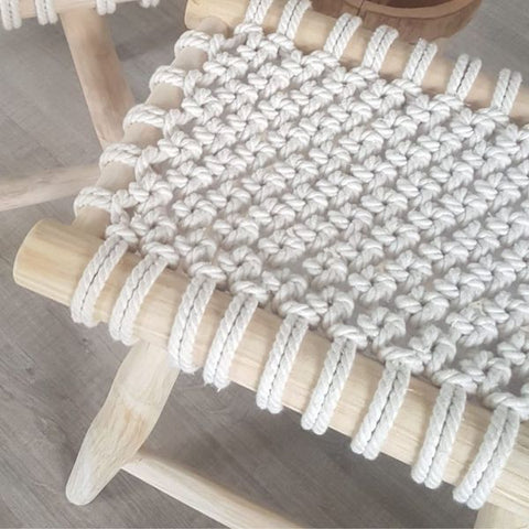 Macrame knot stool by Woodka Interiors