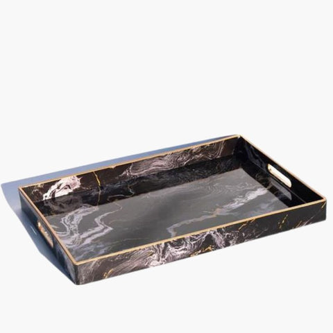 Marble Effect Rectangular Tray large