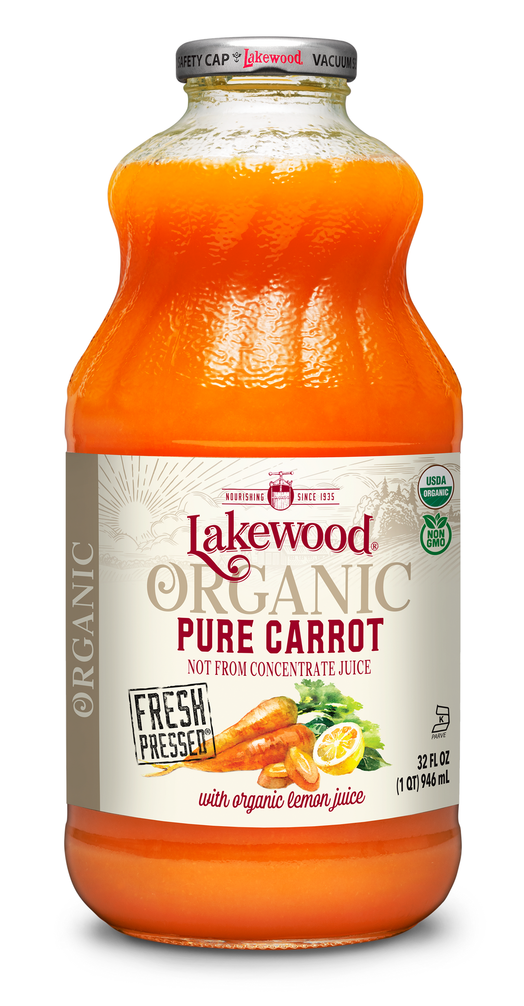 Organic PURE Carrot (32oz, 6-pack) | Lakewood Organic Juice