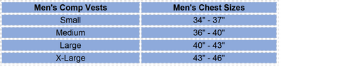 liquid force men's life vest size chart