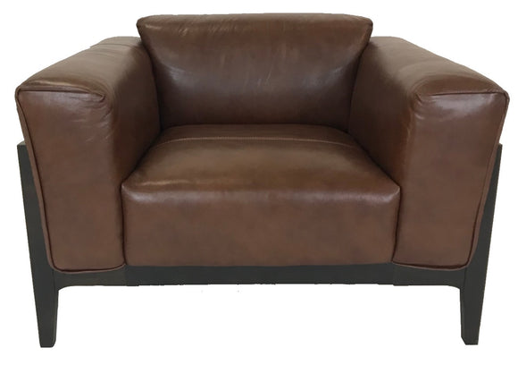 kuka tan leather accent chair