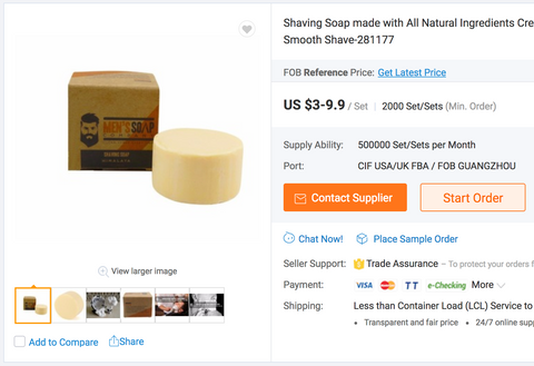 Men's Soap Company counterfeits sold on Alibaba