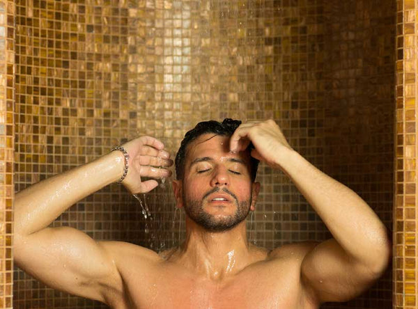 Man Taking a Cold Shower