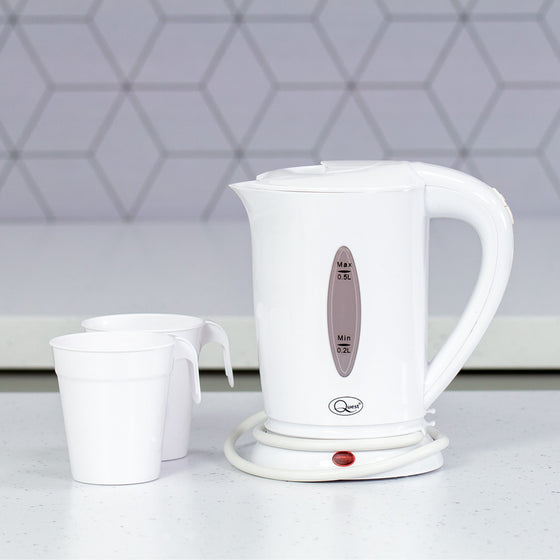 0.5L Travel Kettle and Mug Set - White Image 2