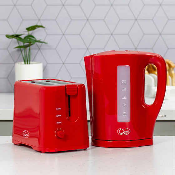 1.7L Kettle and Toaster Set - Red Image 1