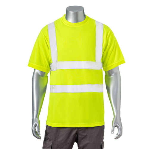 Class 2 3.8 Oz. Polyester Odor Reducing Reflective Tape Safety T-Shirt