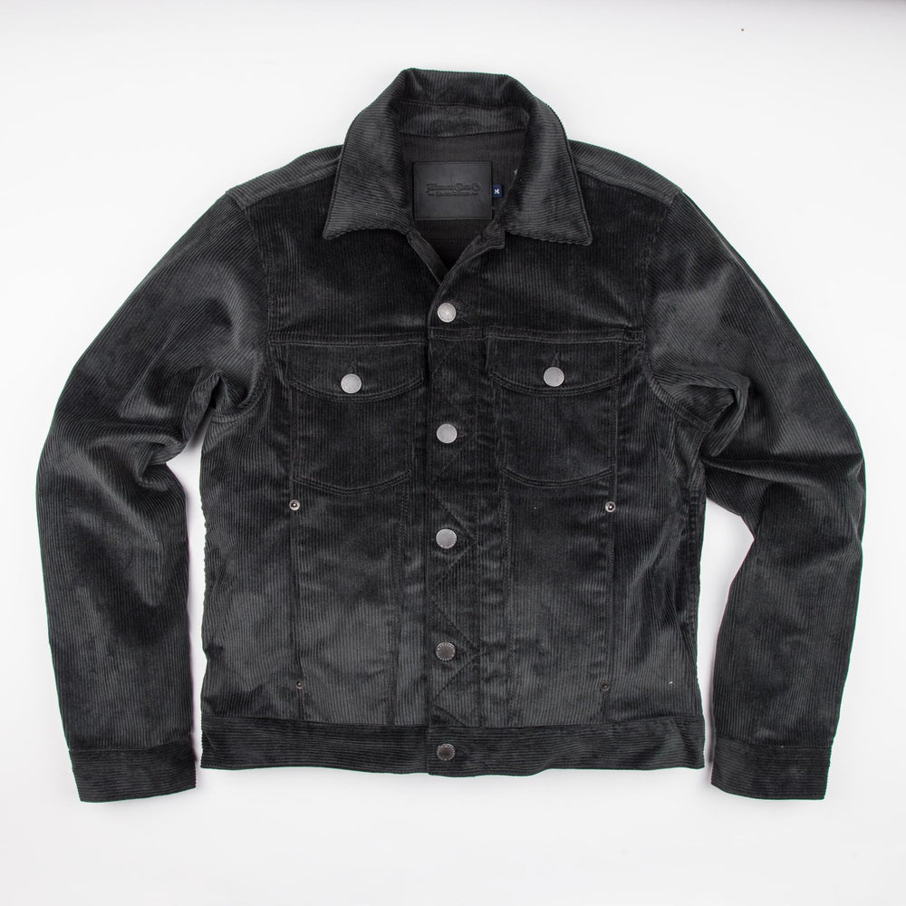 black corduroy trucker jacket