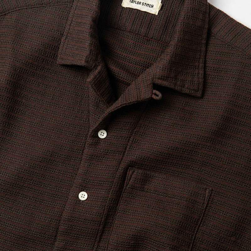 TAYLOR STITCH // HAWTHORNE S/S // ESPRESSO PICKSTITCH WAFFLE