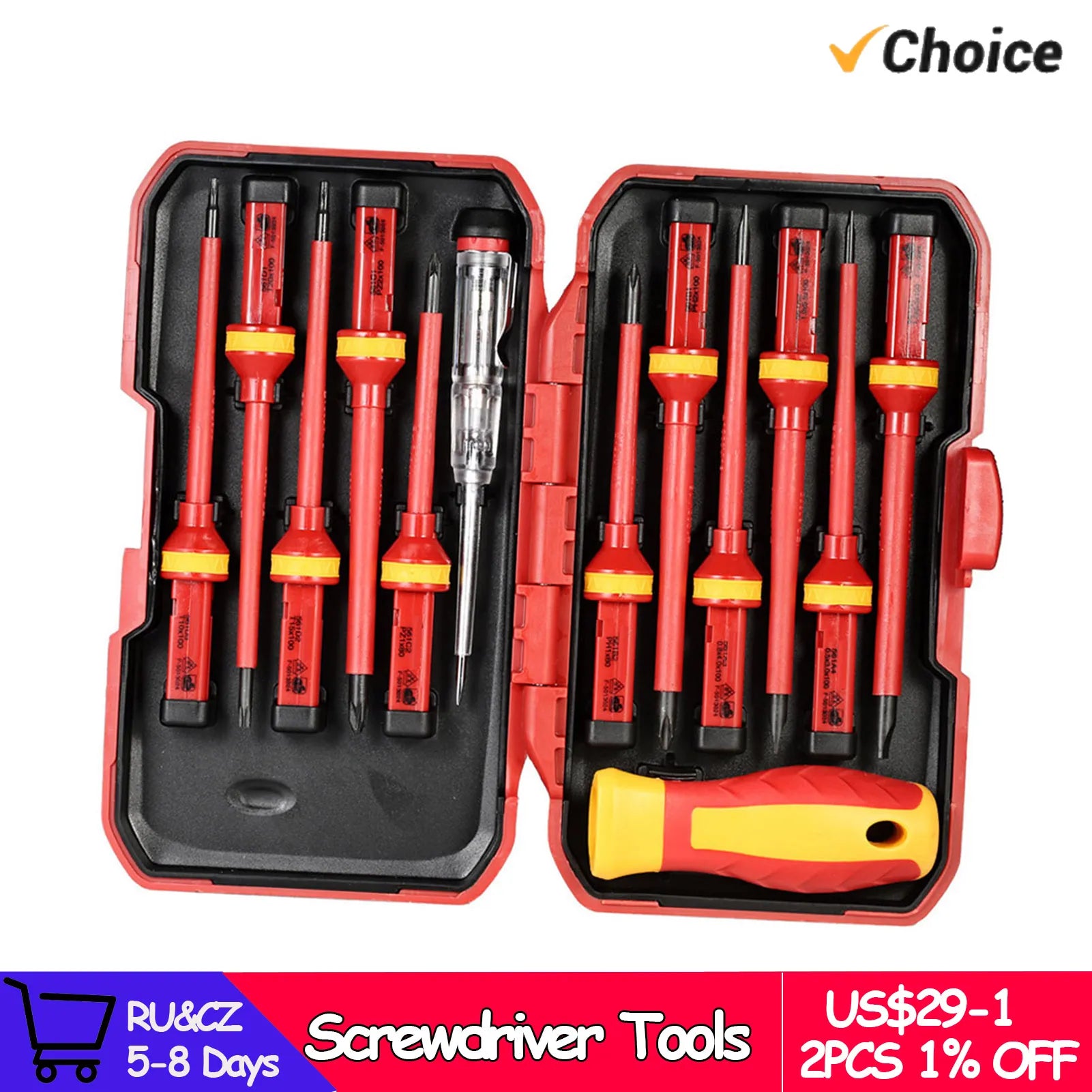 13pcs 1000V Changeable Insulated Screwdrivers Set