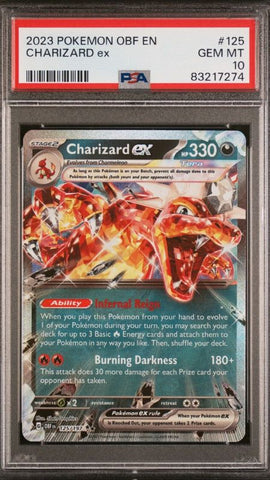 PSA 10 CHARIZARD EX 125/197 obsidian flames