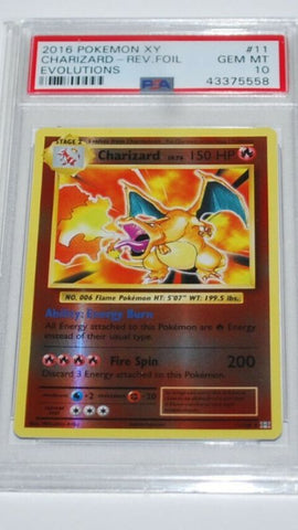 PSA 10 Charizard 11/106 Reverse Holo Evolutions Set 2016