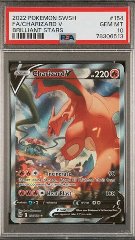 PSA 10 Charizard Full Art V 154/172 BRILLIANT STARS