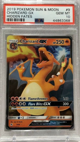 PSA 10 Charizard GX 9/68 Hidden Fates 2019