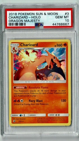 PSA 10 Charizard Holo Dragon Majesty 3/70