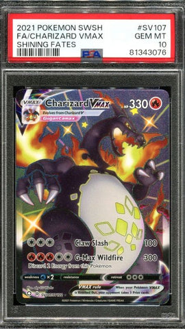 PSA 10 Charizard VMAX SV107/SV122 Shining Fates Pokemon Card