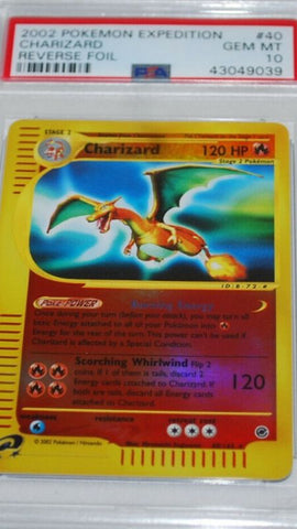 PSA 10 Charizard reverse foil 40/165