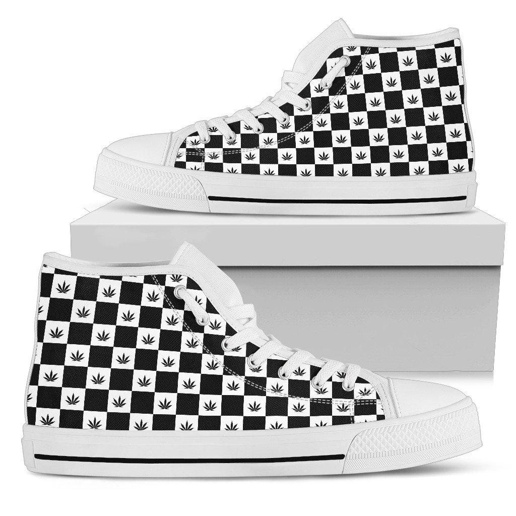 black and white checkered high tops