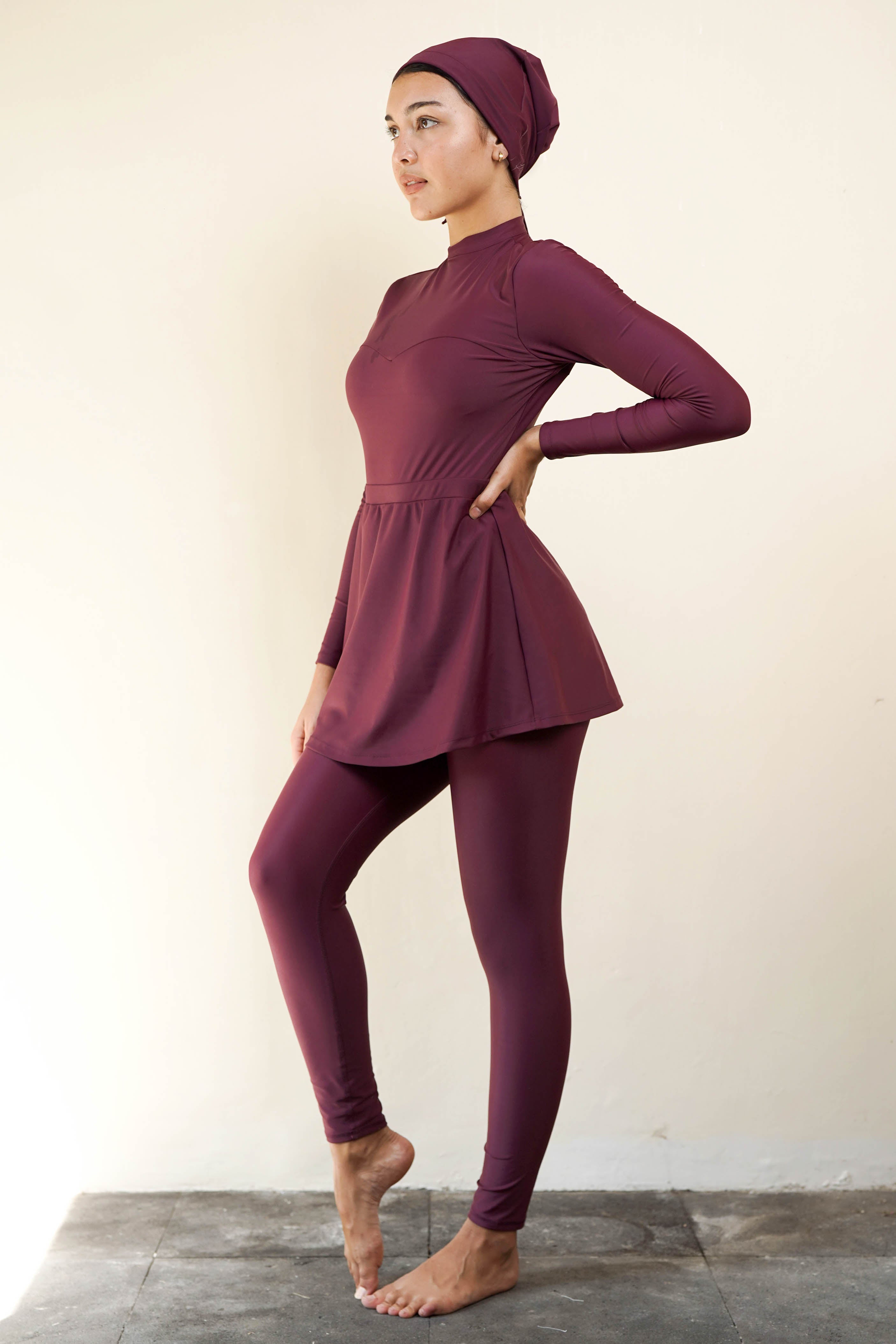 Aliyah Surf Leggings (Burgundy)