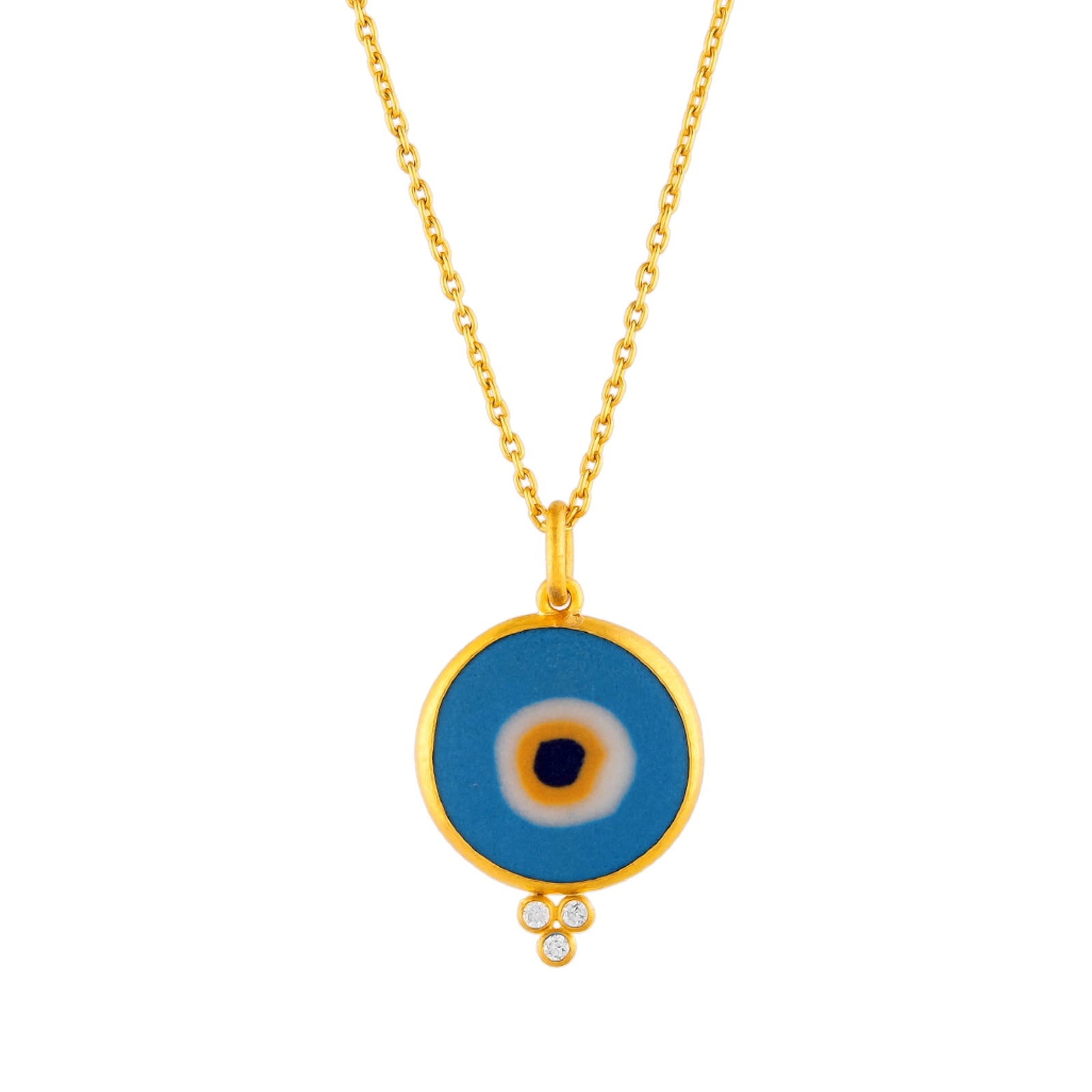 Evil Eye Porthole Necklace with Diamonds – Ara 24K Collections