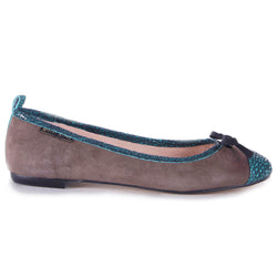 Women's Grey Suede Ballet Pumps 