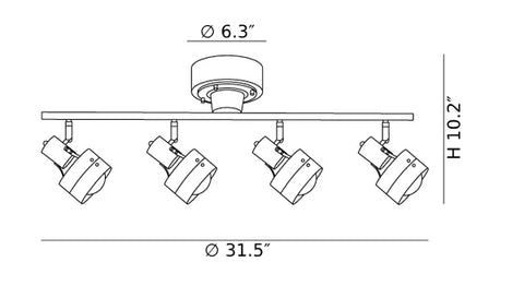 Wooden Adjustable Spot Ceiling Lamp CAD
