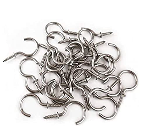 Q1 Beads 2.5 Inch Steel Cup Hook J Hooks - Pack of 20 Pieces