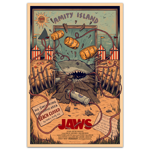 jaws movie poster by sam Dunn
