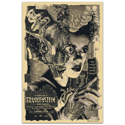 Bride Of Frankenstein glow in the dark variant movie poster by Anthony petrie