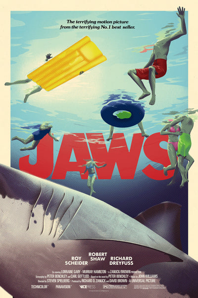 Jaws Amblin Universal Official Licensed Limited Edition Art Screen Print Movie Poster George Bletsis Vice Press Bottleneck Gallery