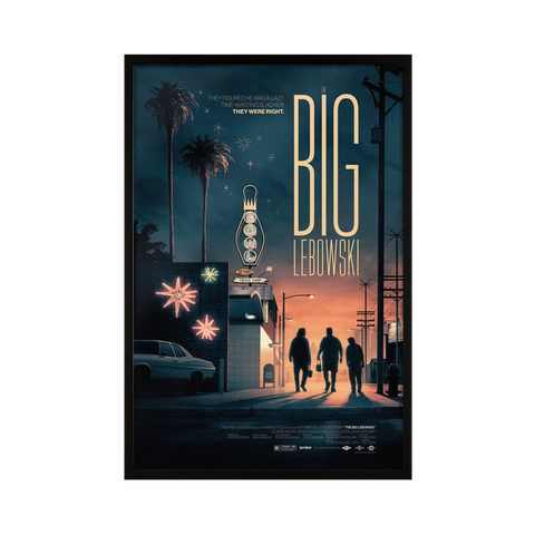 The big lebowski movie poster by Matt Ferguson in black frame