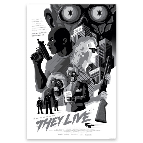 John Carpenter's They Live By Tom Whalen Variant Movie Poster 