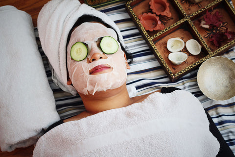 women with face mask cucumber eyepatch remove pimple blackheads mon cheri