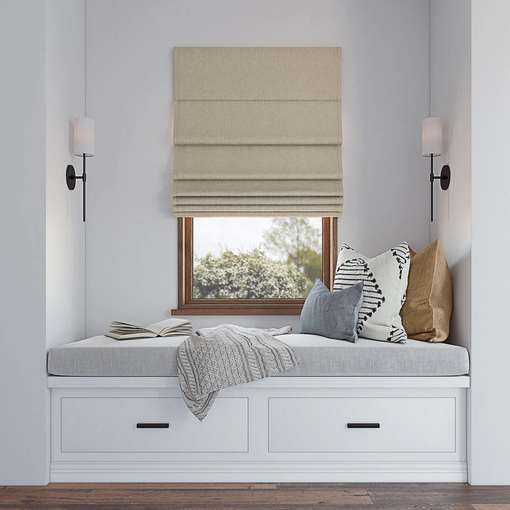 Sun Zero Pryer Textured Total Blackout Cordless Roman Shade 35" X 64"