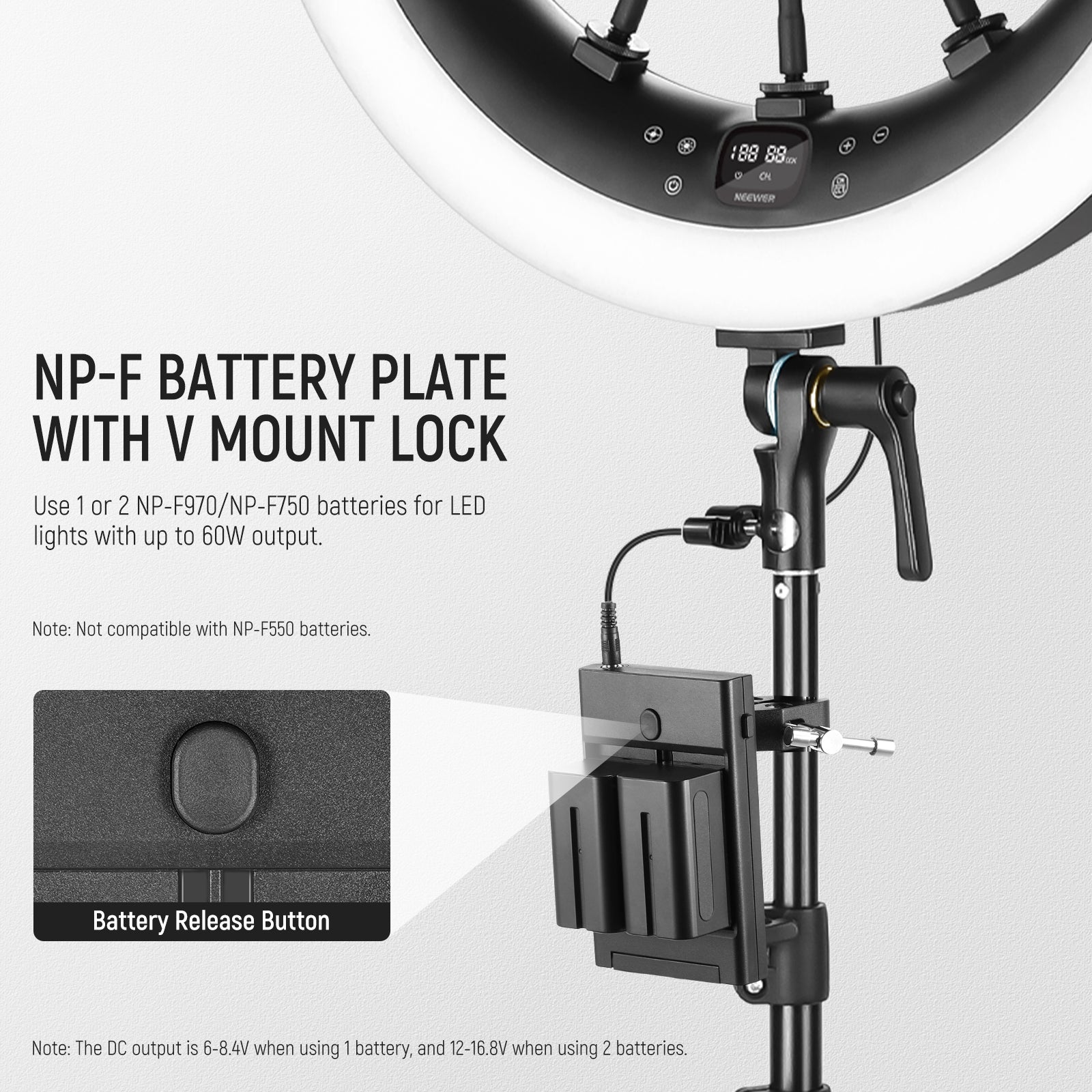 NEEWER RP18H Anillo de luz LED de 19 pulgadas con 3 soportes para teléfono  - NEEWER – NEEWER.EU