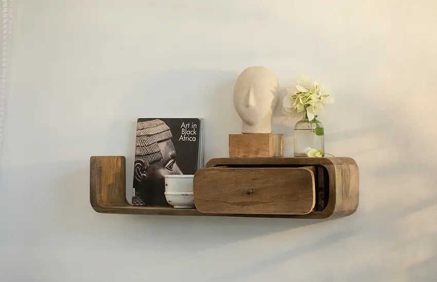 Boxy Wooden Wall Shelf