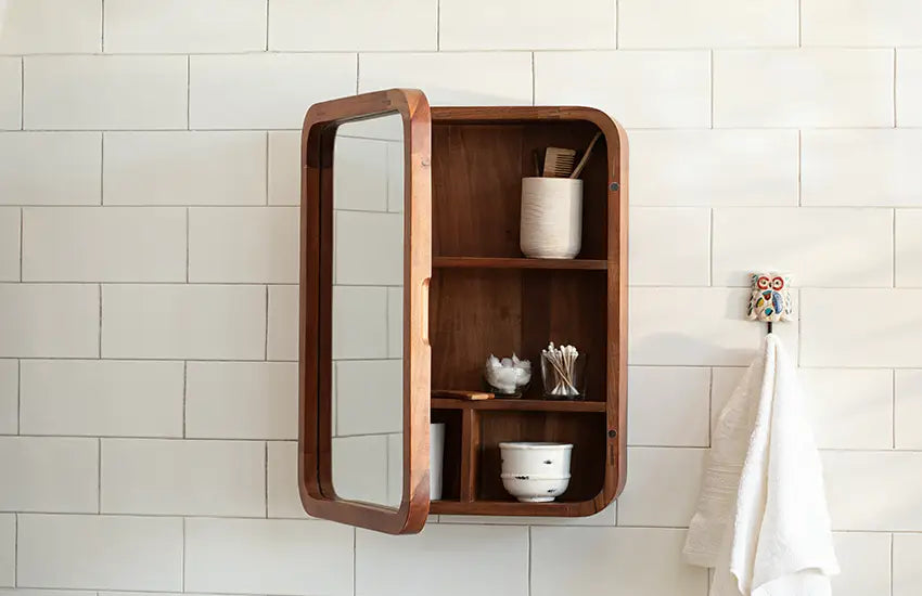 Wall Cabinet with Mirror - Square