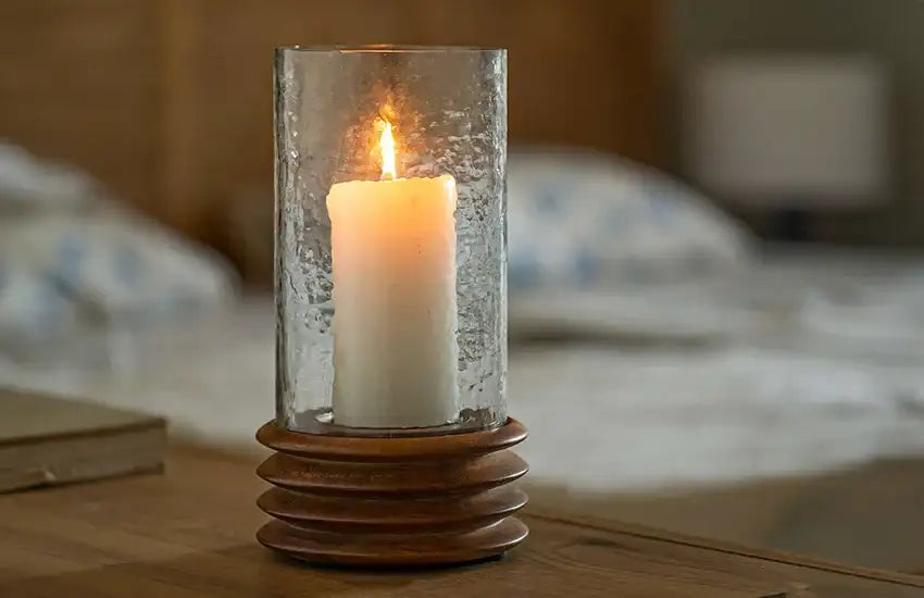 Glass candle holder