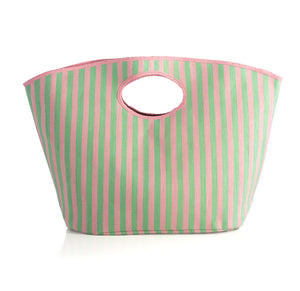 Lolita Green and Pink Stripe Tote - Gaudie and Company 
