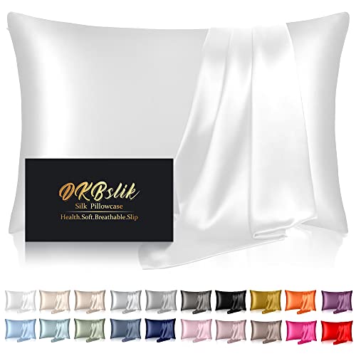 INSSL Silk Pillowcase for Women, Mulberry Silk Pillowcase for Hair and Skin  and Stay Comfortable and Breathable During Sleep Silk Pillow Cases (Blue
