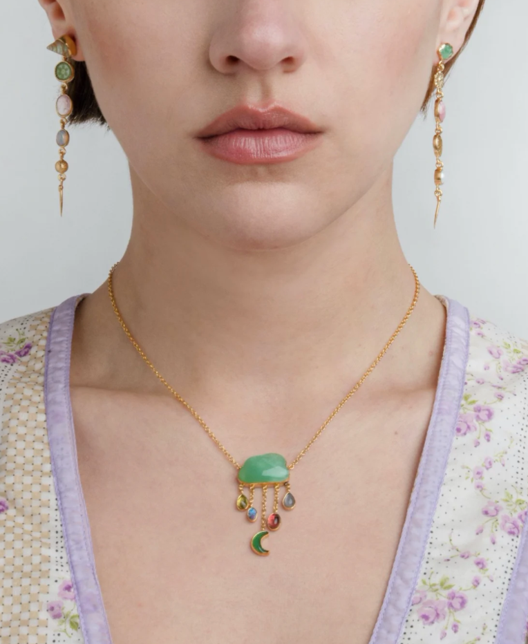 Cloud & Rain Chain Drop Necklace by Grainne Morton