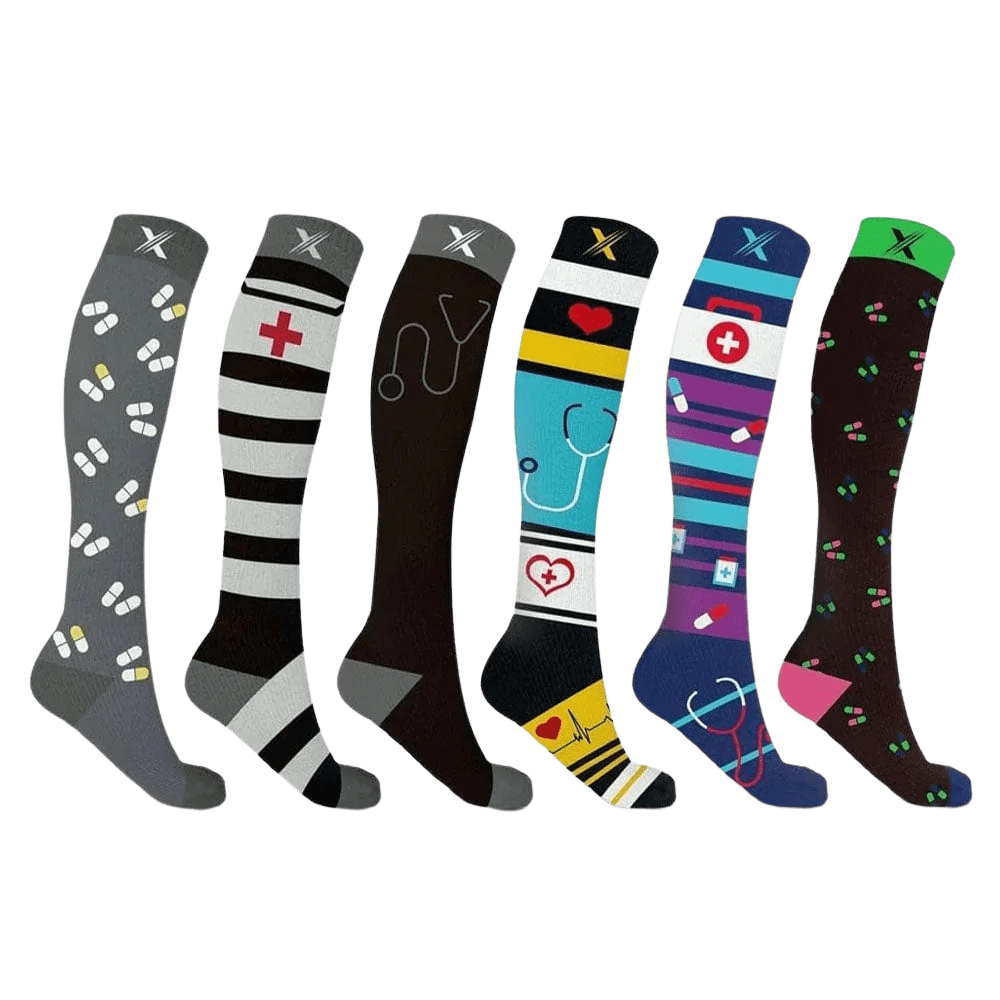 Extreme Fit Reflective Knee High Compression Socks Pair, Triangles -  9940156