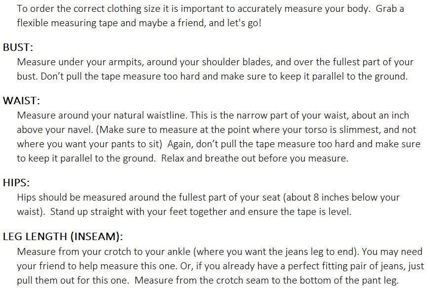 How to measure your body for clothing sizes