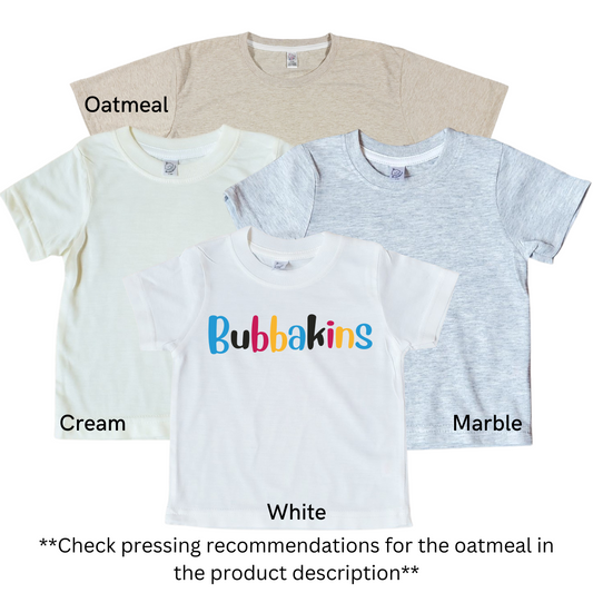 Toddler-Sublimation Blank 100% Polyester Colored T-shirts (2T-5T) 3T / Oatmeal