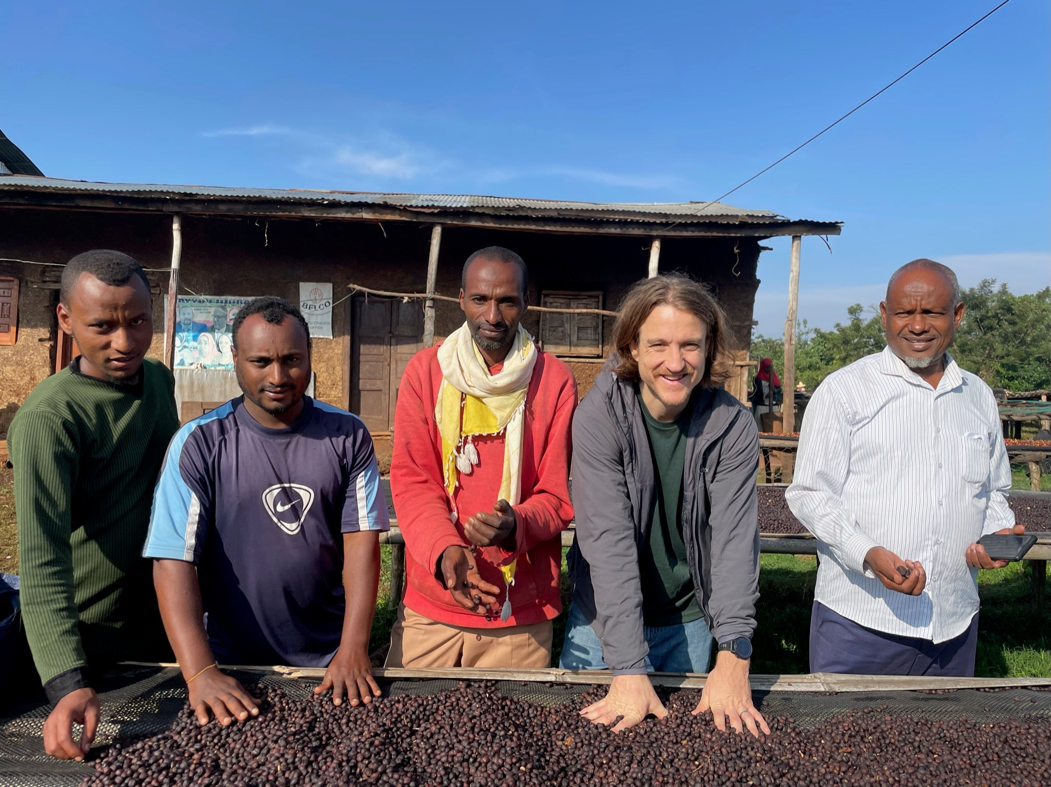 Head Coffee Roaster Garreth with Ethiopian Coffee Farmers